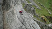 P1120119 * Unknown climber on the final traverse of Devil's Slide * 3328 x 1872 * (3.32MB)